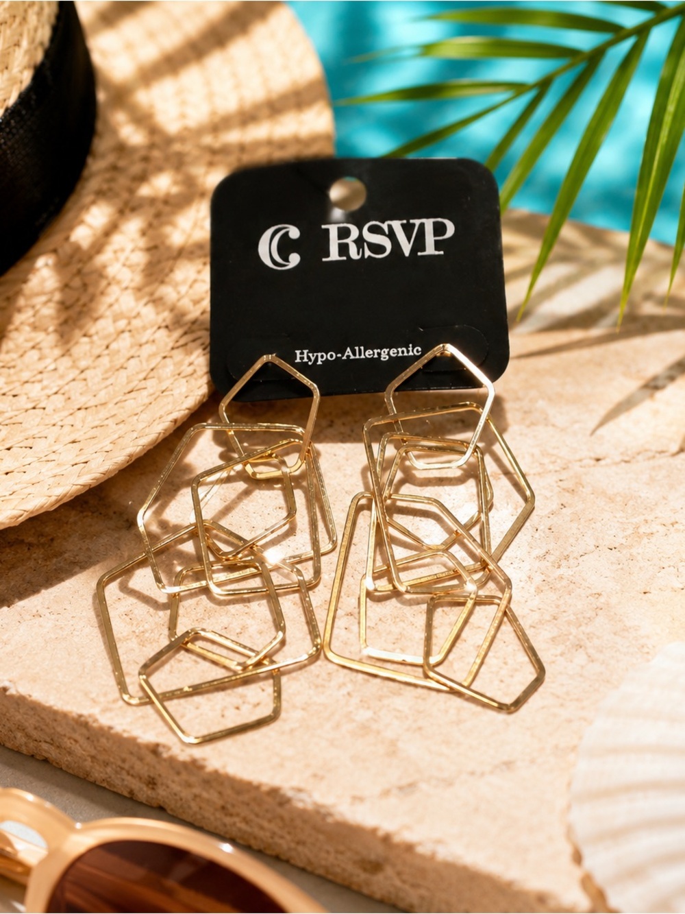 Gold colored earrings